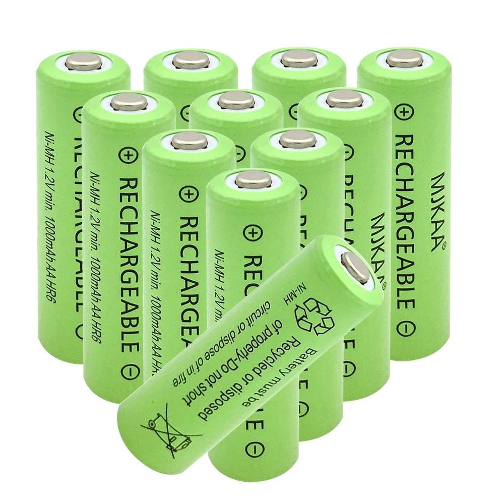 

26PCS AA 2A 1000mAh 1.2V Ni-MH Rechargeable Battery Pre -Charged NIMH Button Top Batteries for Toys