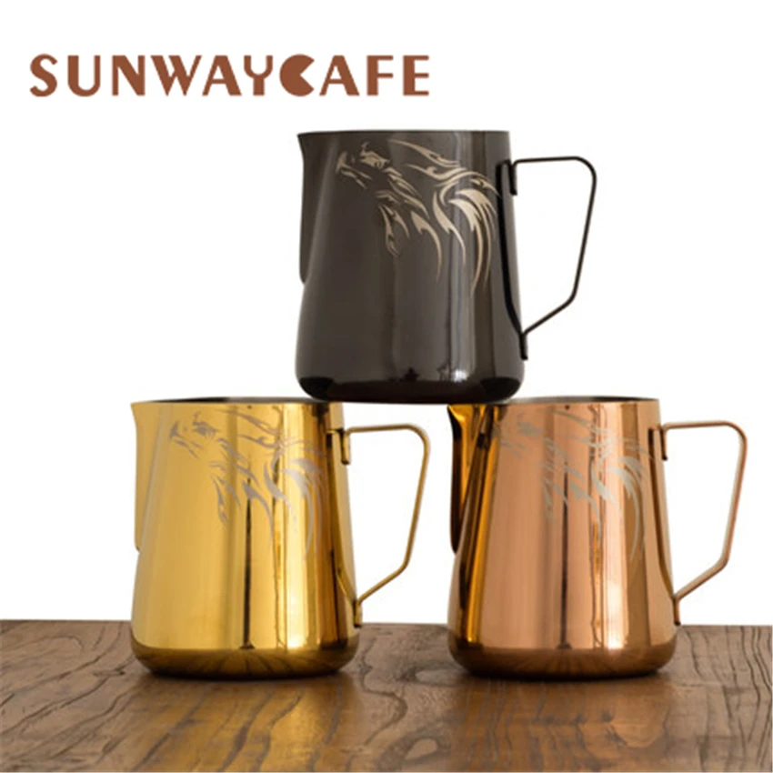 750 мл из нержавеющей стали кофе молочный кувшин для крема Pull Цветочные чашки