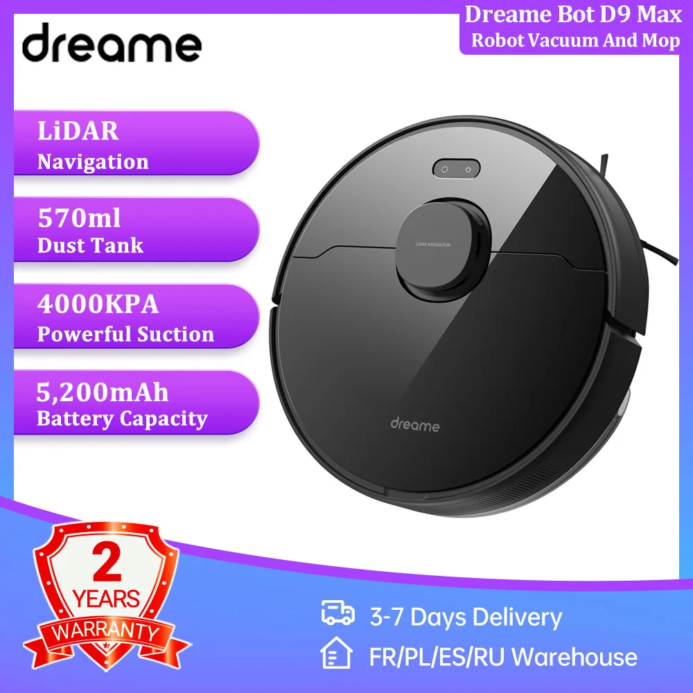 Робот-пылесос Dreame Bot D9 Max, умный робот-пылесос с навигацией и функцией уборки дома