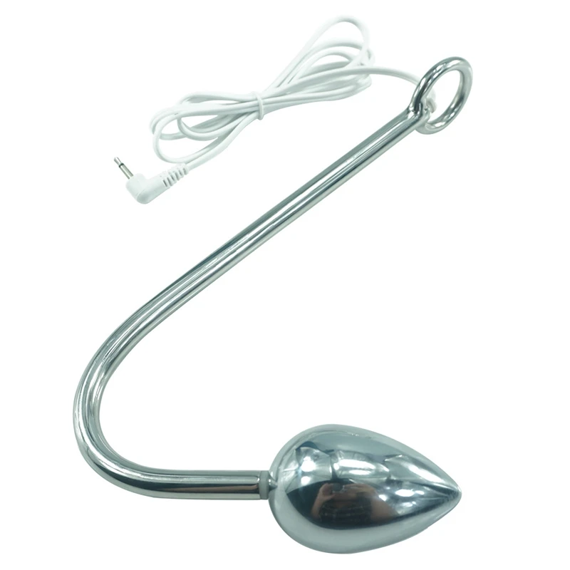 Анальный крючок из нержавеющей стали для массажа простаты с электрошоком |