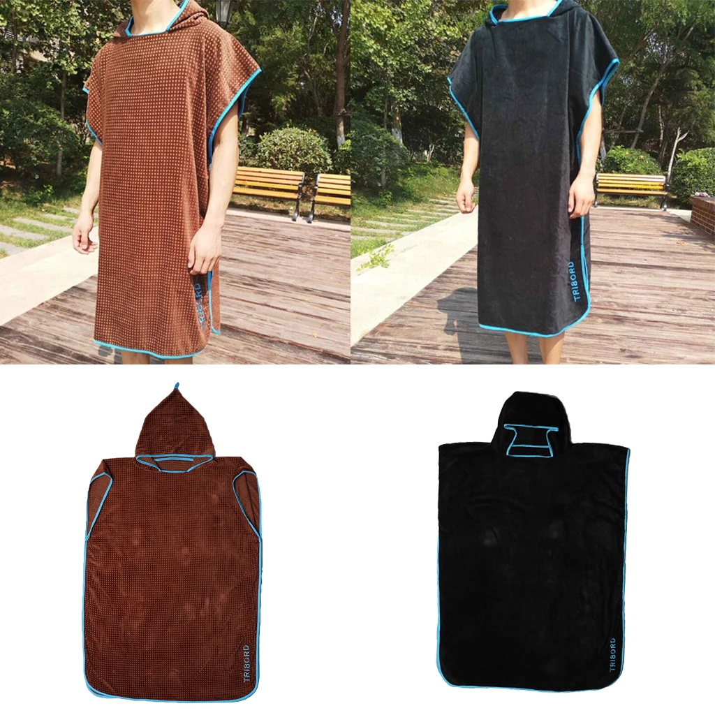 

Пончо, Сменное полотенце для халата, для путешествий, для плавания, банный халат с капюшоном, плотное, впитывающее, 100% хлопок, для взрослых