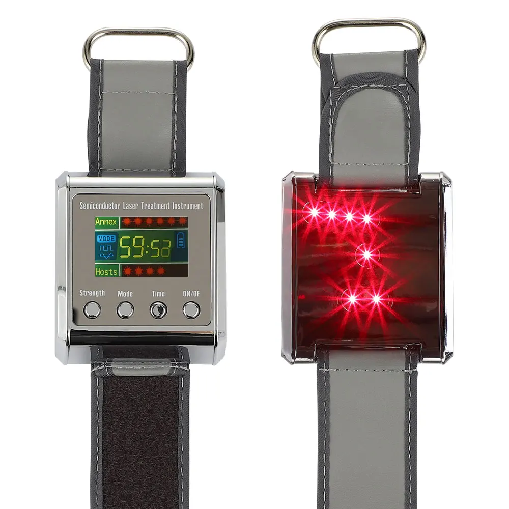 

650nm Laser Therapy Wrist Low Frequency Diabetes Hypertension Cholesterol Treatment Diode LLLT Watch Laser Therapy Machine