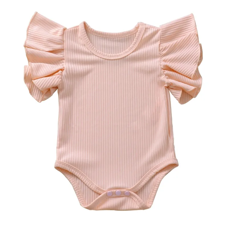 Детский летний хлопковый комбинезон с коротким рукавом|Боди для малышек| |