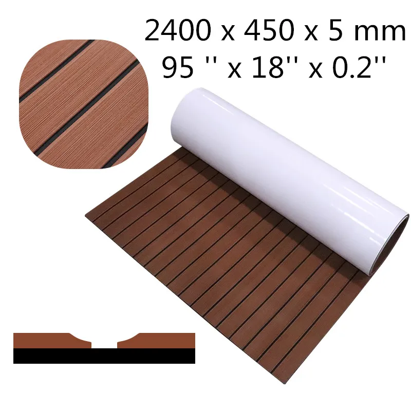 Multipurpose EVA Foam Faux Teak Boat Decking Sheet Non-Skid Self-Adhesive Sea Deck Marine Yacht RV Railboat Boat Flooring Mat