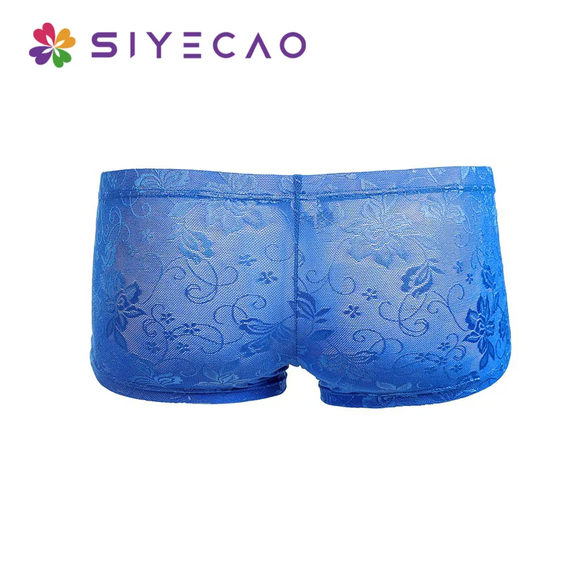 Трусы боксеры мужские прозрачные кружевные ультратонкие дышащие шорты