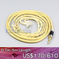 ln006506 3 5mm 2 5mm 8 cores 99 99 pure silver gold plated earphone cable for sony mdr ex1000 mdr ex600 mdr ex800 mdr 7550
