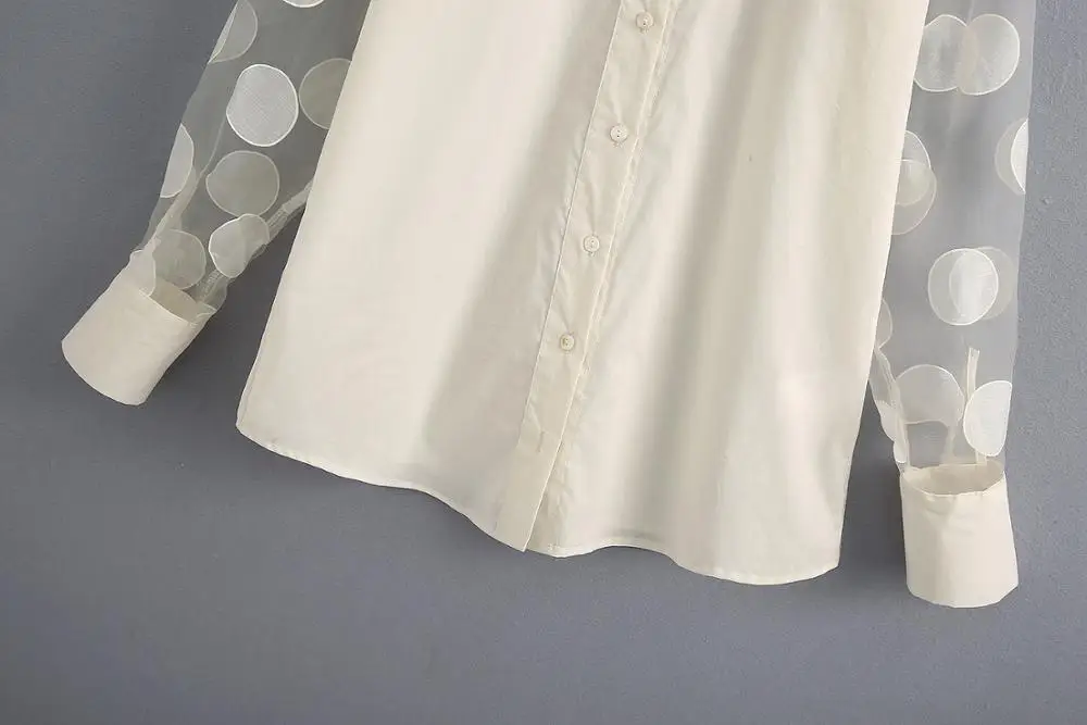 Женская блузка с цветочным принтом ANZA винтажный Повседневный белый шифоновый