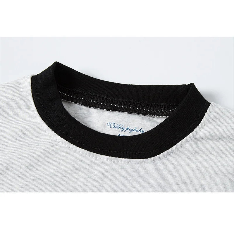 Новые детские пижамы для мальчиков с круглым вырезом мультяшным принтом шлейфом