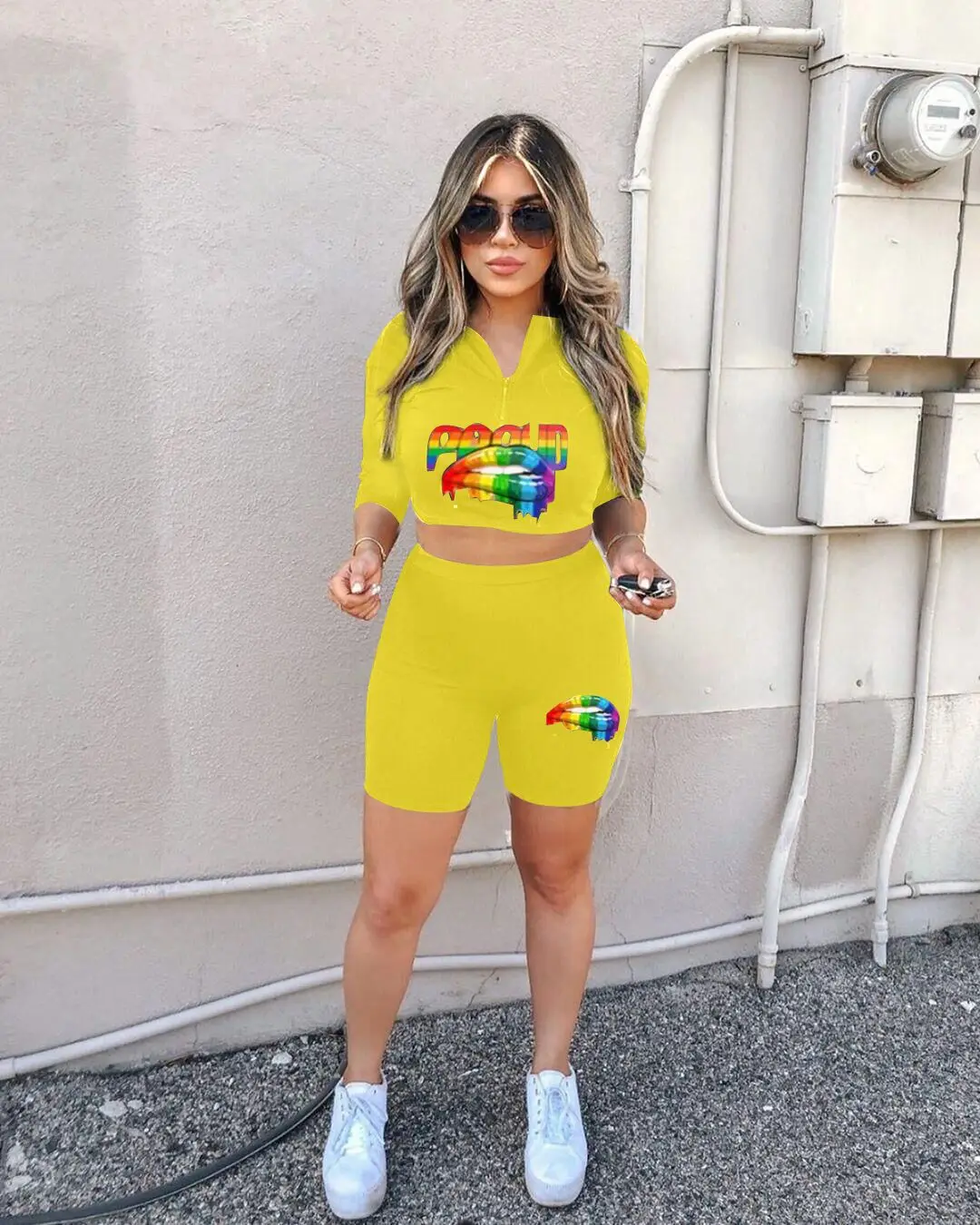 Новинка 2019 женский летний комплект из двух предметов: футболка с коротким