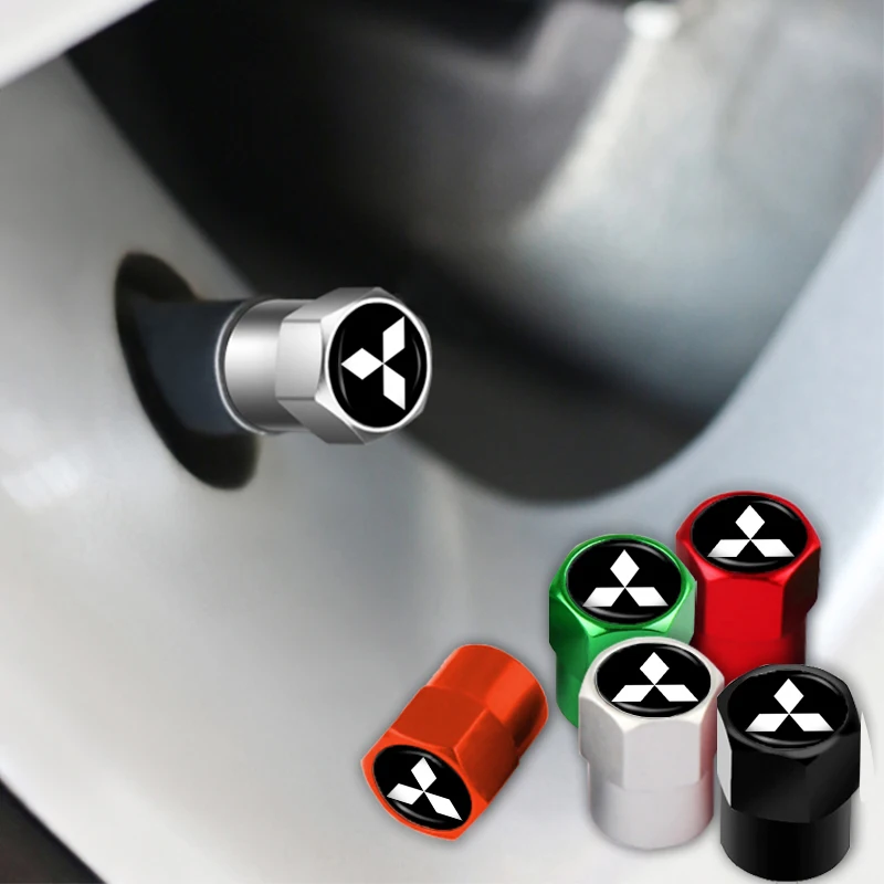 

4pcs Car Wheel Tire Car Valve Auto Valve caps Car accessories For Mitsubishi ASX Lancer Pajero Outlander L200 EVO EX Car Gadgets