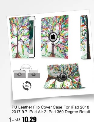 Вращающийся на 360 градусов чехол-подставка для IPad 9,7 IPad Air 1/2 чехол из искусственной кожи чехол-книжка для IPad 6/5 поколения