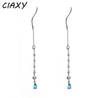 Женские серьги-капельки CIAXY из стерлингового серебра 925 пробы с инкрустацией из циркония, роскошные украшения с синими звездами
