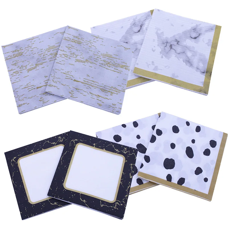 20 шт./лот вечерние принадлежности новый стиль мраморный бумажные салфетки для
