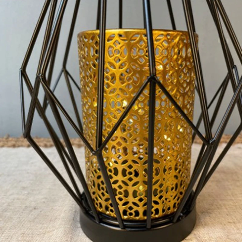Wrought Iron Hollow Led Lamp Patterned Night Light Decorative Garden Projection Home Ornaments | Дом и сад