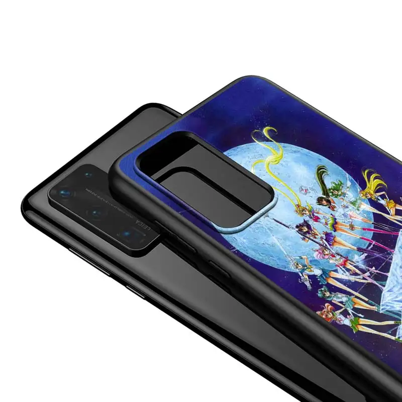 

For Huawei P40 P30 P20 Pro Lite E Plus 5G Bright Black Cover Sailor Moon Anime For Huawei P10 P9 P8 Lite Phone Case