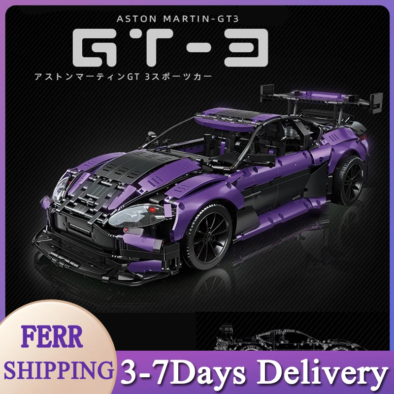 

MOC C001 High Technical Series Purple GT3 Super Racing Car Model Building Blocks 3850pcs Bricks Kids Educations Toys