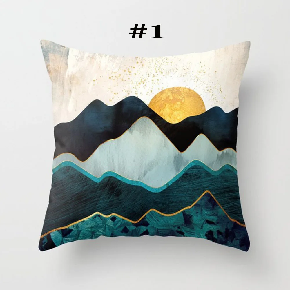 Geometric Mountain Sun Whale Creative Office Living Room 45x45cm New with 45*45cm Pillow Core | Дом и сад
