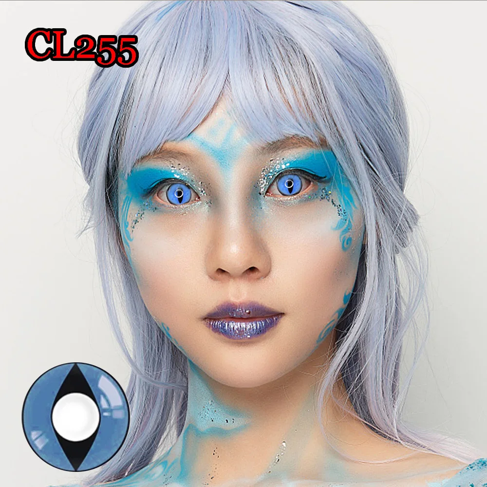 

Hotsale Cosplay Halloween Contact Lens Cateye Soft Eyewear Cos Makeup Tool Color Glasses for Women and Men Dress