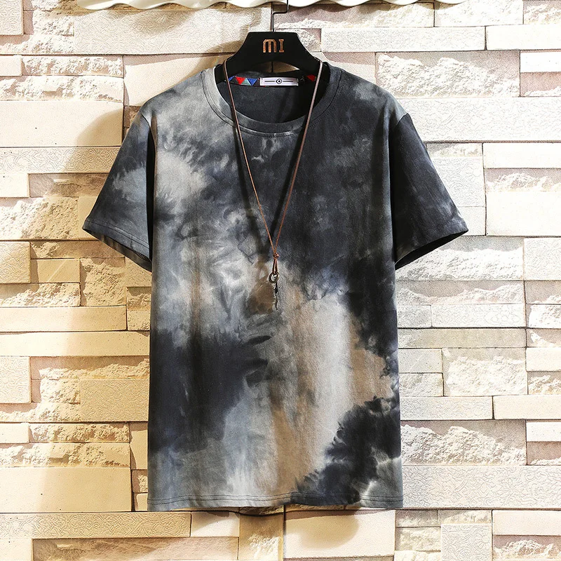 

Short Sleeve 100% Cotton Oversized T shirt Dye Tie T shirts Mens Tshirts Men's Abstract Pattern streetwear Tie Dye T shirts