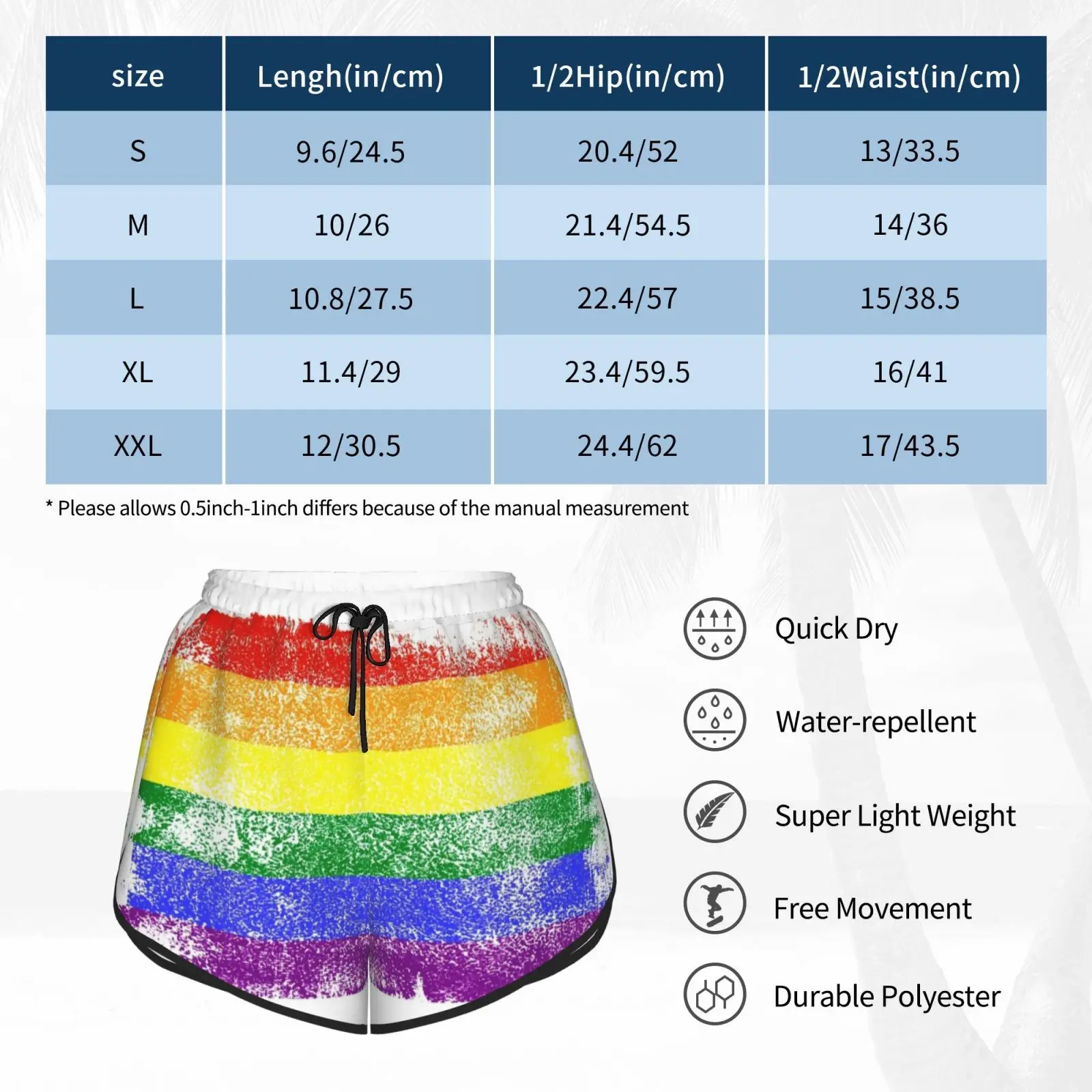 

Distressed / Queer Pride Flag Swim Shorts Women Beach Shorts Queer Queer Pride Pride