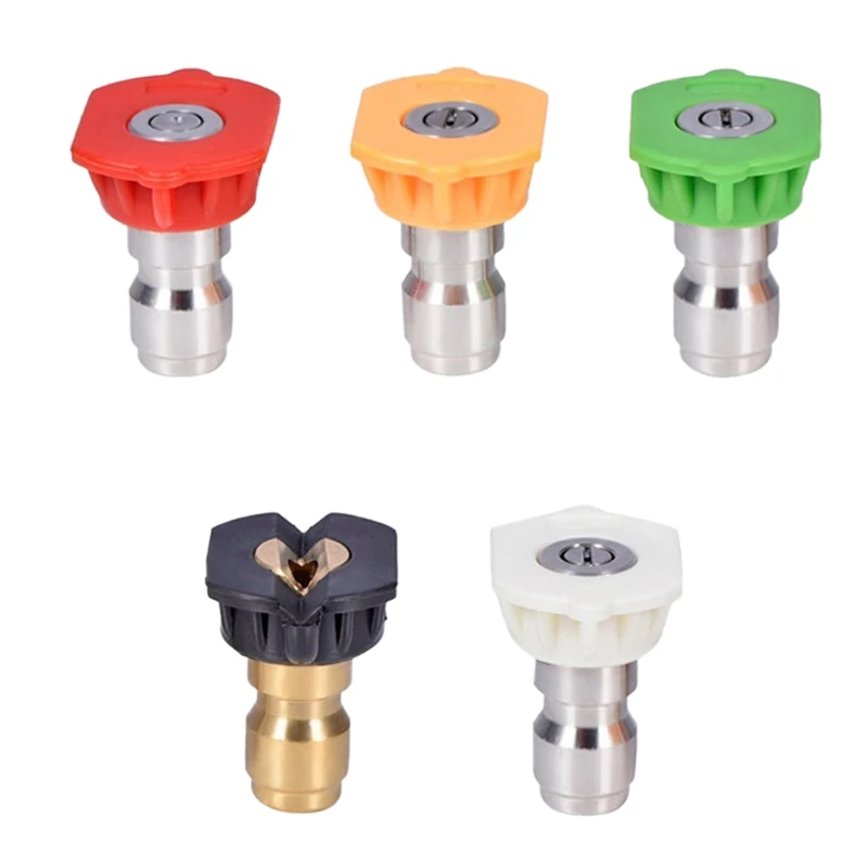 

5Pcs Pressure Washer Spray Nozzles 1/4 Quick Connection Spray Tip Set (4.0 Gpm) Multiple Degrees