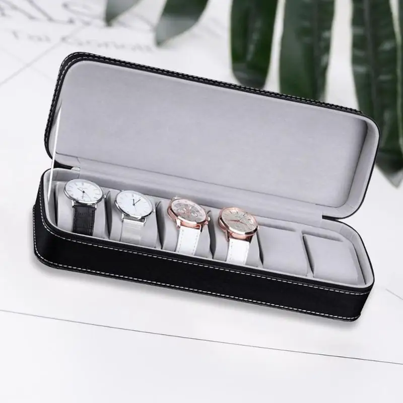 2 слоя профессиональные часы двойная коробка для хранения слоев PU кожаный футляр для наручных часов Органайзер браслет ожерелье Организатор хранения данных - Цвет: b