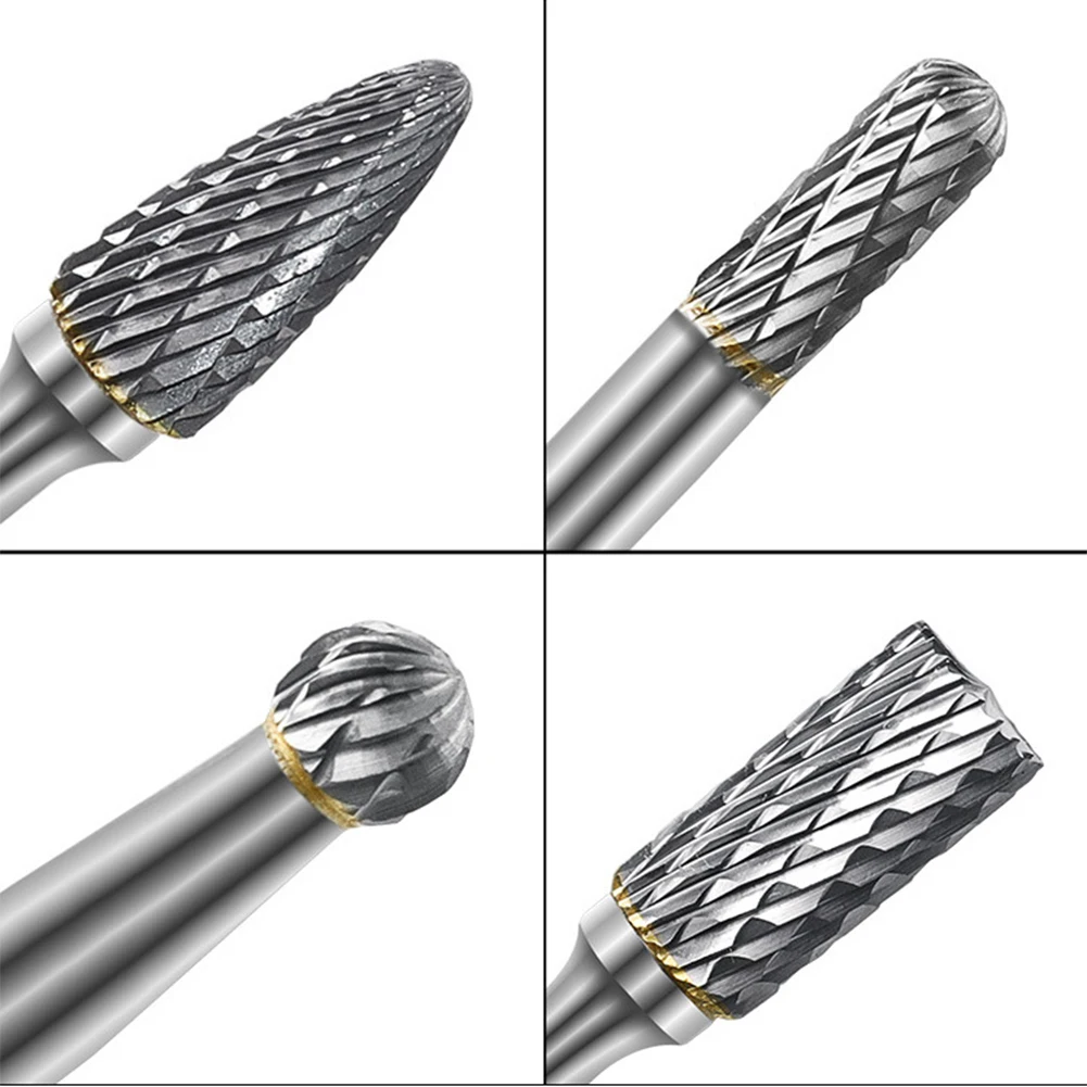 

8Pcs Double Groove Rotary File Tungsten Steel Milling Cutter Grinding Head Carbide Double Grain Rotary File