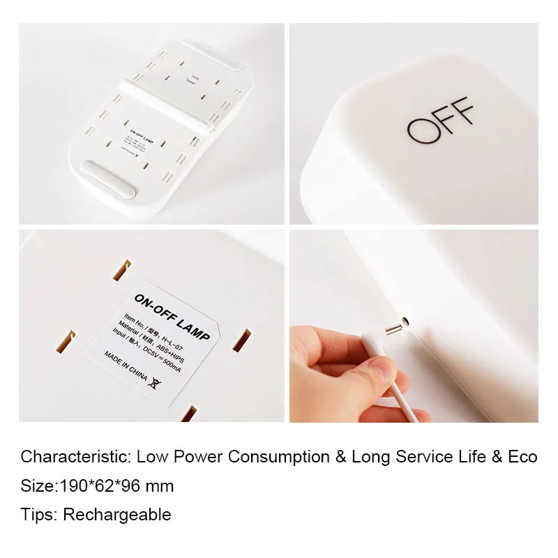 ВКЛ ВЫКЛ светодиодный ночник прикроватная настольная лампа переносная