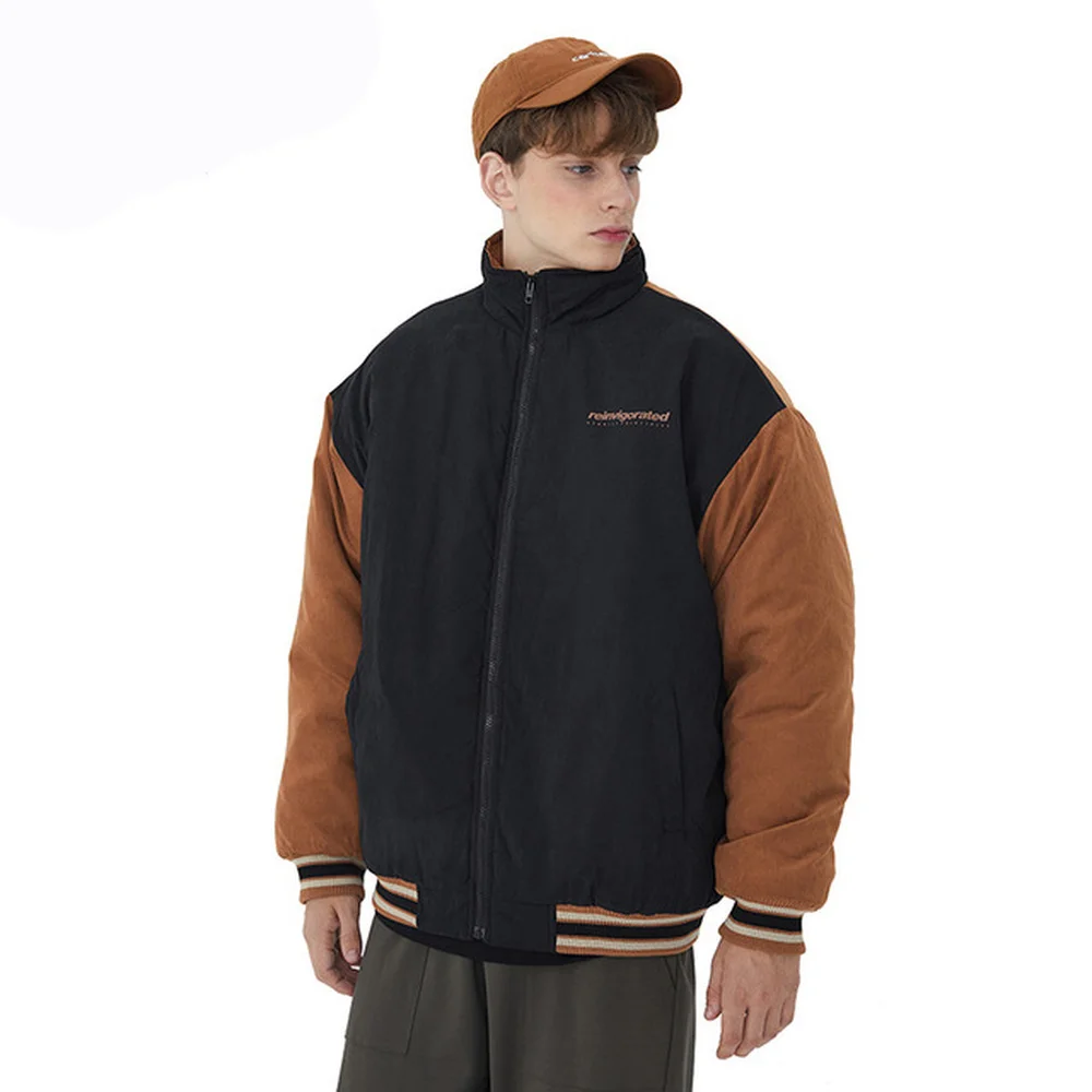 Covrlge Winter Warm Cotton Jacket Men's Causal Color Matching Retro Japanese Couples Jacket Trendy Tops Male Streetwear MWJ250