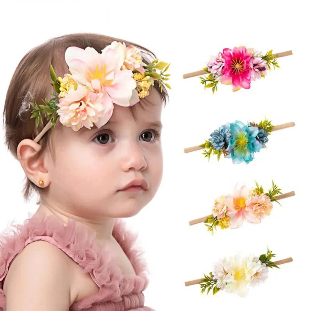 Diadema de estilo campestre para beb&eacute;, cinta para el pelo de estilo campestre, Rosa transpirable, creativa-0