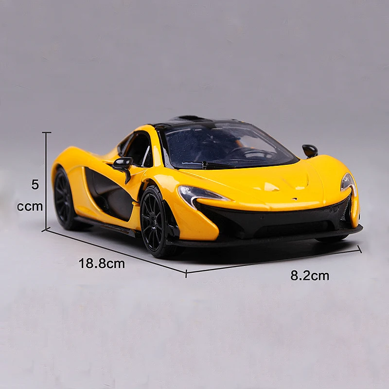 1:24 литая модель автомобиля MCLAREN P1 оригинальная фабрика открывает дверь желтая