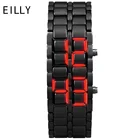 Мужские крутые часы, новые черные, красные, железные, Самурайские, пластиковый браслет, лавовые часы, светодиодные цифровые мужские часы, часы Minino