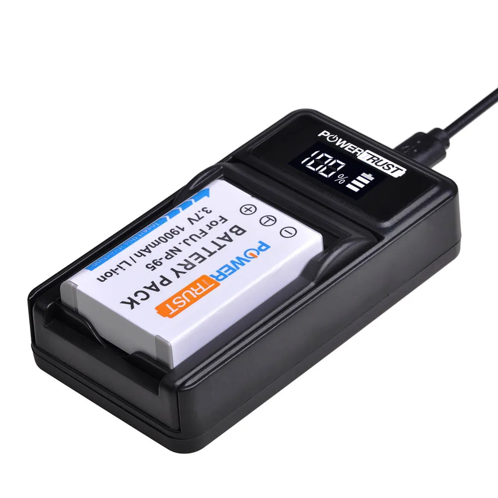2X NP-95 NP95 NP 95 Li-Ion Батарея и Зарядное устройство для ЖК-дисплея с подсветкой FUJIFILM NP-95 F30 F31 F30fd F31fd 3D W1 X100T X100S X100 X-S1 3DW1 батареи - Цвет: 1Battery and Charger