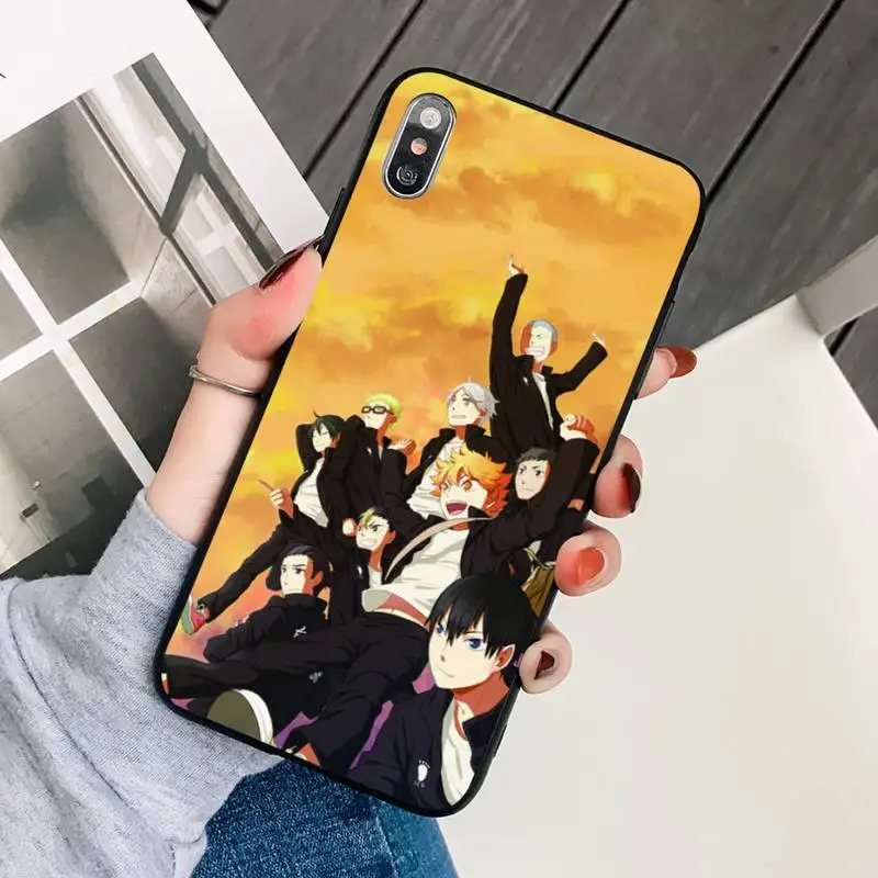 

Haikyuu Hinata Attacks Anime Painted Phone Case Black Cover For IphoneX XS 11 12 11/12Pro Max 5 5s SE 6 6s 7 8 Plus SE2020 Cases