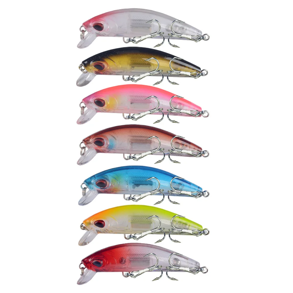 

7pcs 7cm 11g Minnow Fishing Lure Laser Body Wobbler Hard Crankbait Artificial Bait 3D Eyes Floating Plastic Baits Fish Pesca