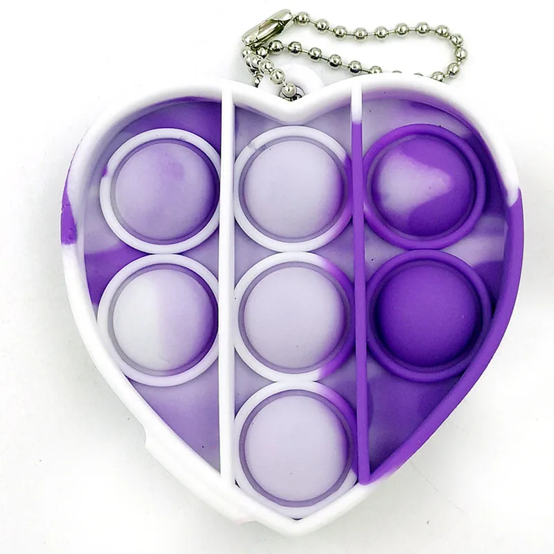 

Mini Push Pops Bubble Sensory Toy Keychain Autism Squishy Stress Reliever Fidget Simple Dimple Pop It Toys for Adults Kids