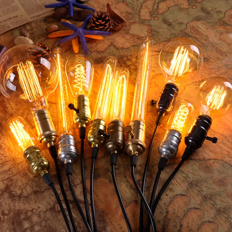 

E27 220V 40W Silk Edison Bulb Carbon Filament Lamp Retro Bulb Tungsten Filament Bulb Bar Window Decoration Incandescent Lamp