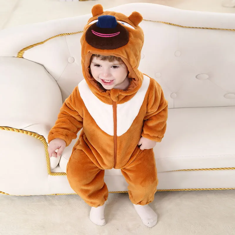 Детская Пижама с медведем кигуруми Детский комбинезон для младенцев Комбинезон