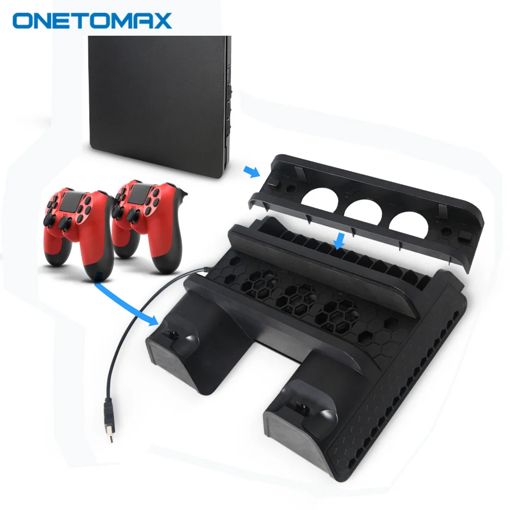 Аксессуары для геймпадов PS4 Slim Pro вертикальное зарядное устройство с охлаждающим