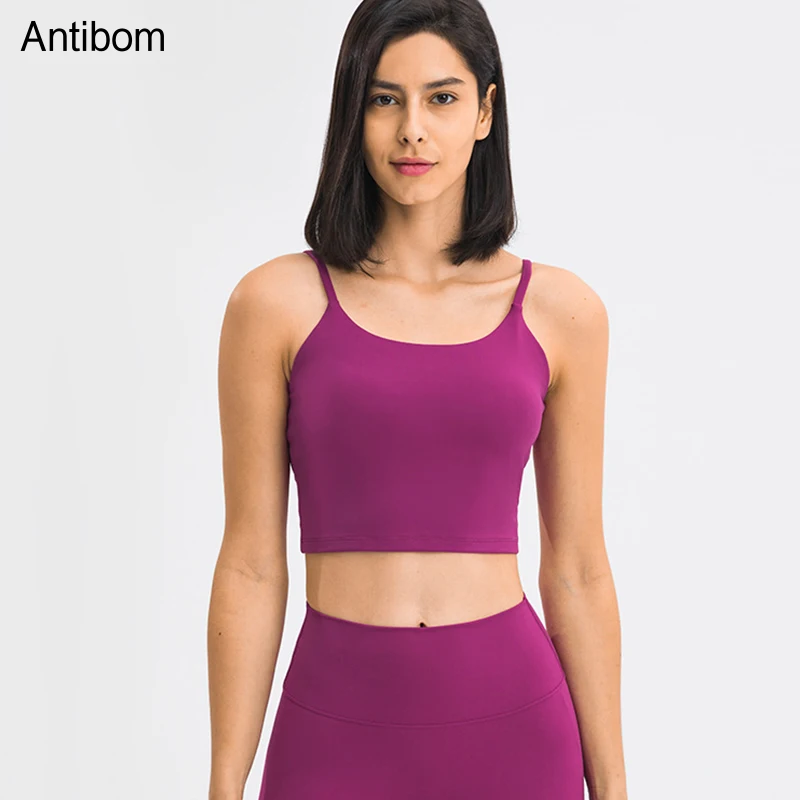

Antibom Yoga Vest Women with Chest Pad Sexy Thin Belt Beautiful Back Fitness Underwear Running Quick-drying Sportswear