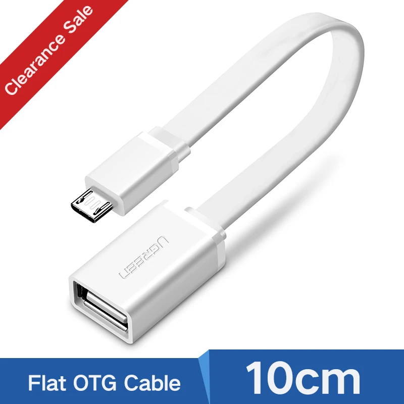 White Flat Ugreen Micro USB OTG кабель адаптер для Xiaomi Redmi Note 5 Micro USB разъем для samsung S6 планшет Android USB 2,0 OTG адаптер - Цвет: White Flat