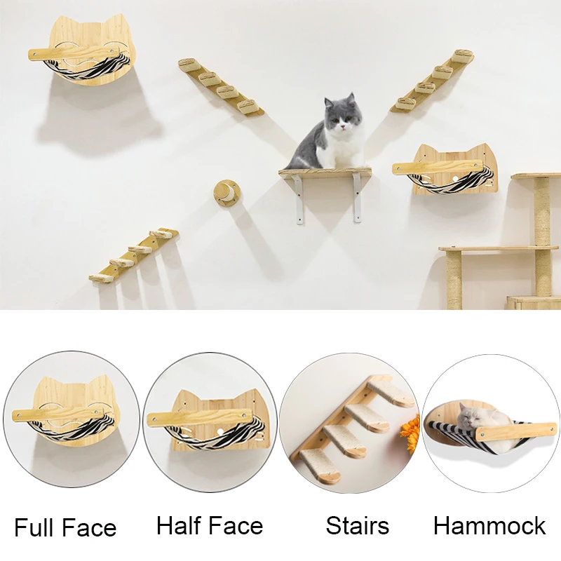 

Деревянная мебель для кошек, рама для скалолазания, мост для скалолазания, твердые настенные царапины для прыжков и кошек, Настенный декор, товары для домашних животных