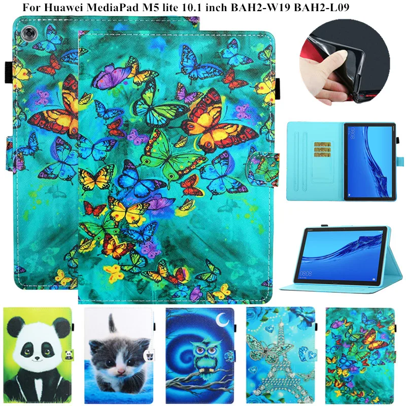 

Cute Panda Owl Cat Painted Case for Huawei MediaPad M5 lite 10 Tablet Case for Huawei MediaPad M5 Lite 10 BAH2-W19/L09/W09 Cover