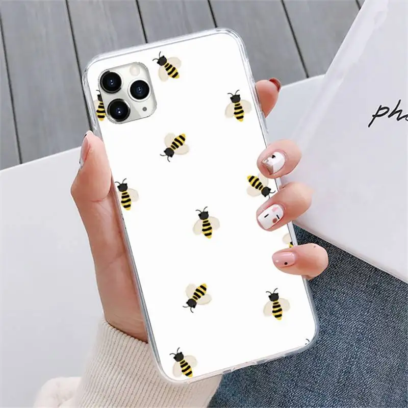 

cute bee Phone Case For iphone 12 5 5s 5c se 6 6s 7 8 plus x xs xr 11 pro max mini