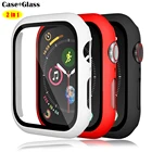Стекло и крышка для Apple Watch, чехол 44 мм 40 мм 42 мм 38 мм, аксессуары, бампер, Защита экрана для iWatch серии 7 6 5 4 3 se 41 мм 45 мм