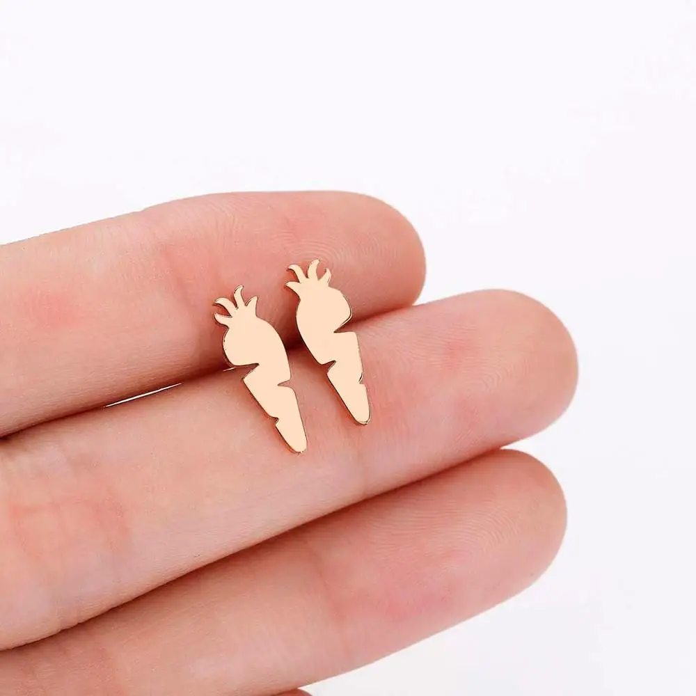 Серьги QIAMNI в виде моркови лодки русалки бороды груши чайника серьги-гвоздики для