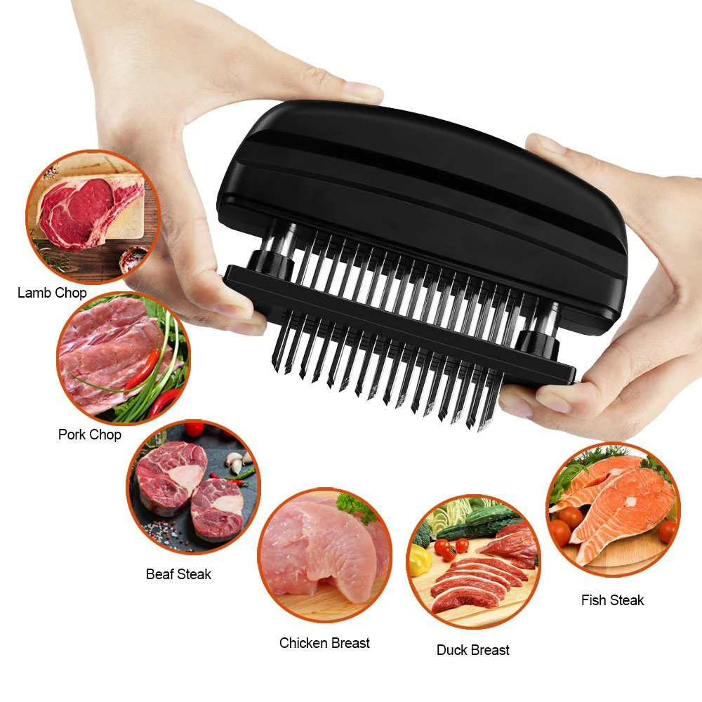 

Marinade Meat Injectors 56 Blades Needle Meat Tenderizer Stainless Steel Knife Meat Beef Steak Professional Kitchen Cooking Tool