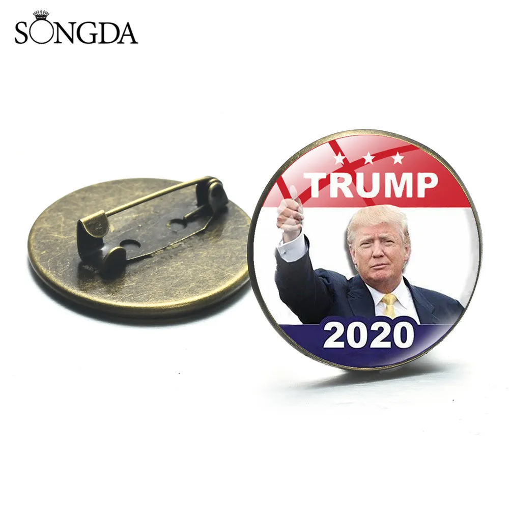 Американский президент 2020 брошь со стеклянным куполом Дональда Трампа Джордж