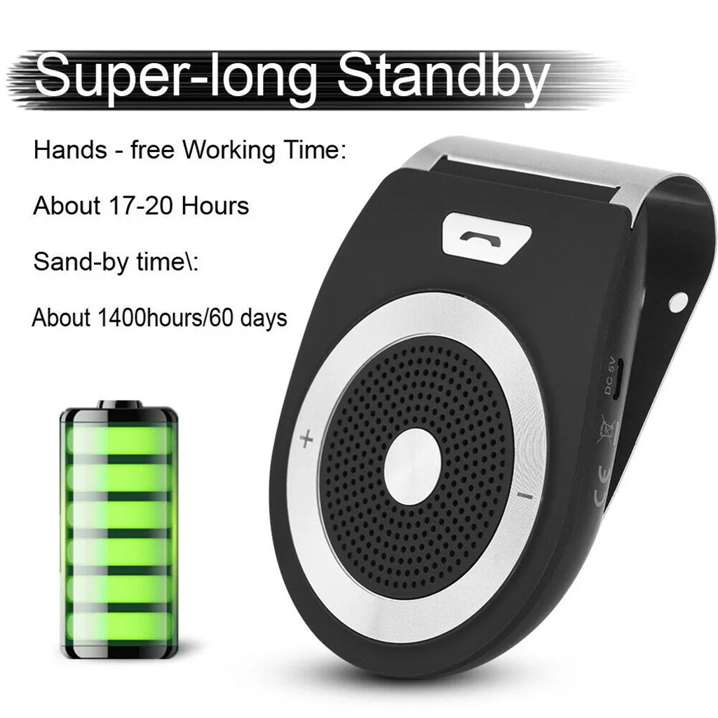 Car Bluetooth Kits Wireless 4.1 Handsfree Device Kit Stereo Speaker Phone Sun Visor Clip Hands Free Calls Adapter | Электроника