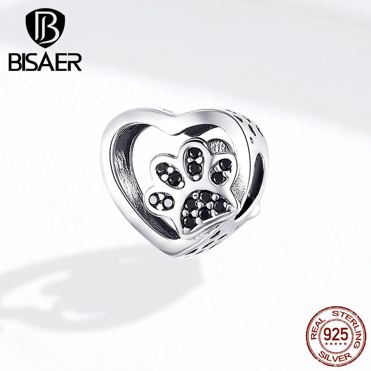 Следы бусины бисаер 925 пробы серебро собака кошка следы талисманы подходят для шармов браслет серебро 925 ювелирные изделия ECC1191-BK
